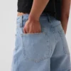 Shorts en denim droit décontracté à taille haute de 3,5"