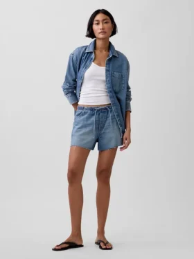 Shorts en denim « Easy » taille basse de 3,5”