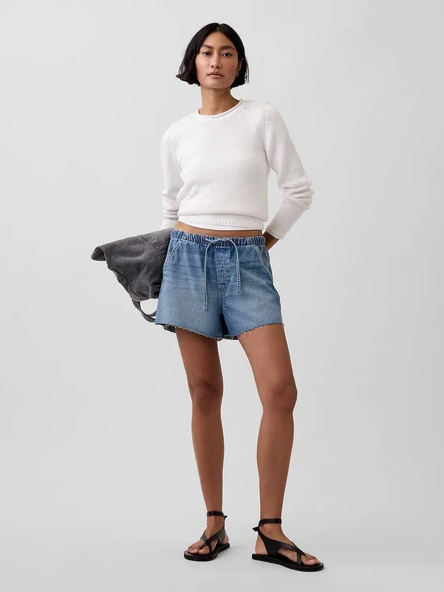 Shorts en denim « Easy » taille basse de 3,5”