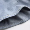 Shorts en denim imprimé à taille mi-haute