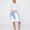 Shorts en denim long à taille mi-haute de 11"