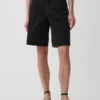 Shorts en denim long à taille mi-haute de 11"