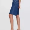 Shorts en denim long à taille mi-haute de 11"