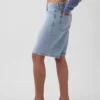 Shorts en denim long à taille mi-haute de 11"