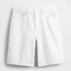 Shorts en denim long à taille mi-haute de 11"