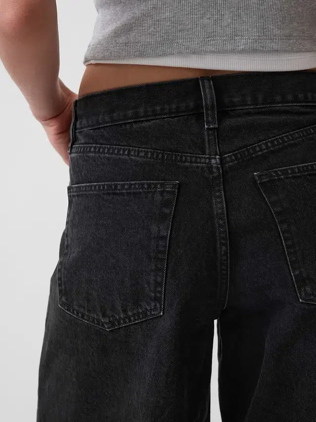 Shorts en denim long à taille mi-haute de 11"