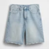 Shorts en denim long à taille mi-haute de 11"