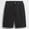 Shorts en denim long à taille mi-haute de 11"