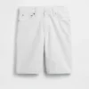 Shorts en denim long à taille mi-haute de 11"