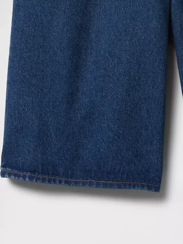 Shorts en denim long à taille mi-haute de 11"