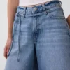 Shorts en denim longline à micro-ceinture, taille mi-haute, 11"