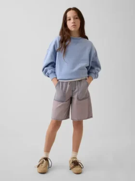 Shorts en denim longline à taille basse pour enfants