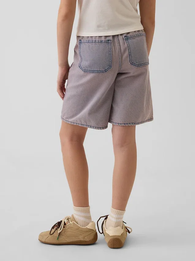 Shorts en denim longline à taille basse pour enfants
