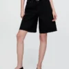 Shorts en denim longline à taille mi-haute, 11"