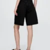 Shorts en denim longline à taille mi-haute, 11"