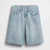 Shorts en denim longline à taille mi-haute pour enfant