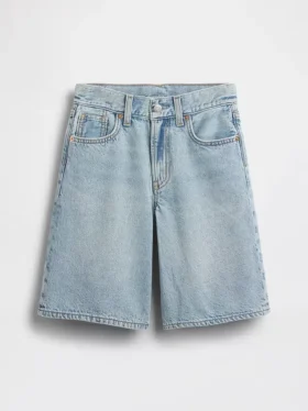 Shorts en denim longline à taille mi-haute pour enfant