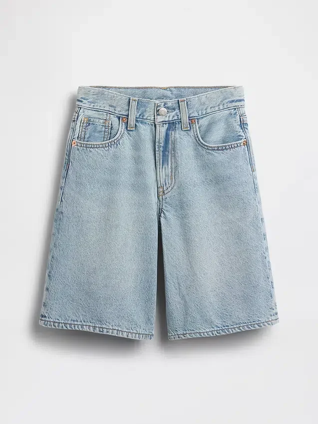 Shorts en denim longline à taille mi-haute pour enfant