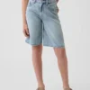 Shorts en denim longline à taille mi-haute pour enfant