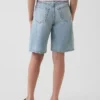 Shorts en denim longline à taille mi-haute pour enfant