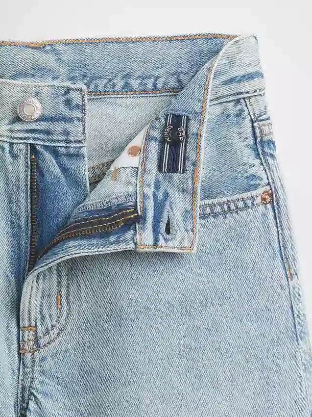 Shorts en denim longline à taille mi-haute pour enfant