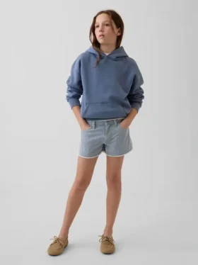 Shorts en denim à rayures et taille basse pour enfant
