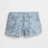 Shorts en denim à rayures et taille basse pour enfant