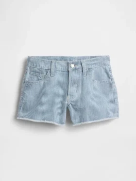 Shorts en denim à rayures et taille basse pour enfant