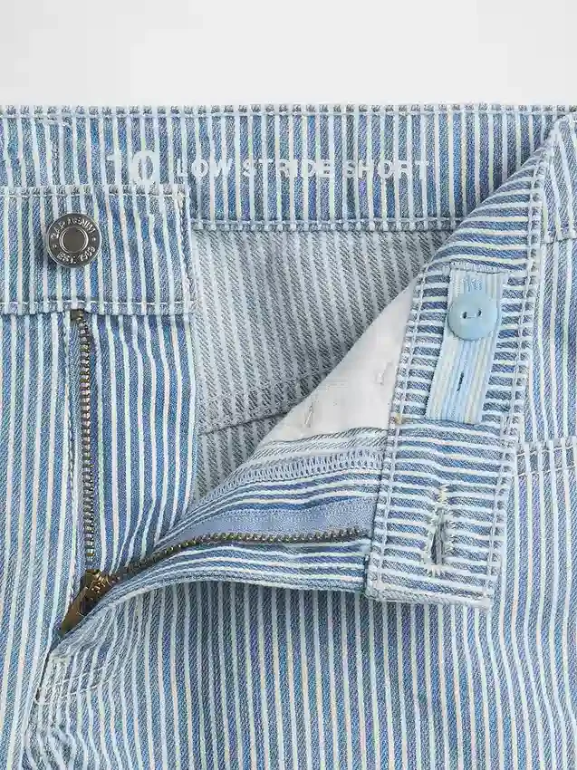 Shorts en denim à rayures et taille basse pour enfant