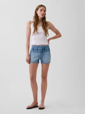 Shorts en denim taille basse 3"