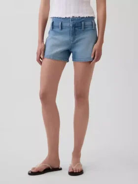 Shorts en denim taille basse 3″