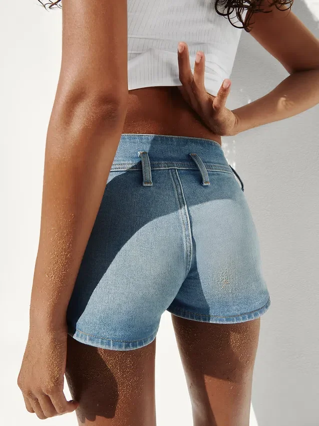 Shorts en denim taille basse 3"
