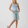 Shorts en denim taille basse allongé pour enfant