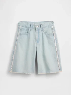 Shorts en denim taille basse allongé pour enfant