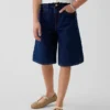 Shorts en denim taille basse allongé pour enfant