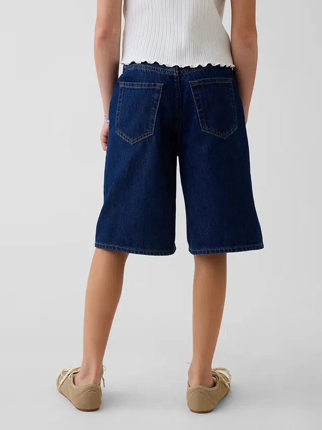Shorts en denim taille basse allongé pour enfant