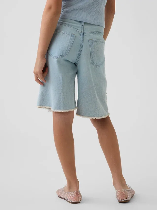 Shorts en denim taille basse allongé pour enfant