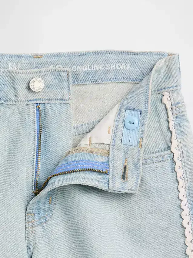 Shorts en denim taille basse allongé pour enfant