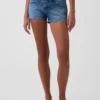 Shorts en denim à taille basse de 3" avec fermeture à lacets