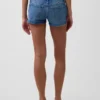 Shorts en denim à taille basse de 3" avec fermeture à lacets