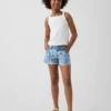 Shorts en denim à taille basse et motif floral pour enfant