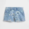 Shorts en denim à taille basse et motif floral pour enfant