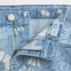 Shorts en denim à taille basse et motif floral pour enfant