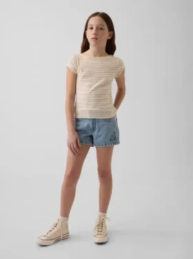 Shorts en denim taille basse pour enfant