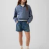 Shorts en denim à taille haute « Easy Dolphin » pour enfants