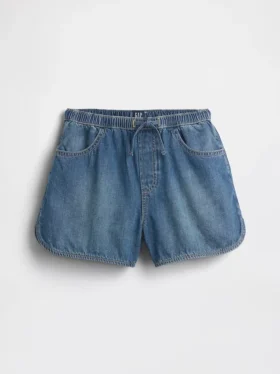 Shorts en denim à taille haute « Easy Dolphin » pour enfants