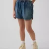 Shorts en denim à taille haute « Easy Dolphin » pour enfants