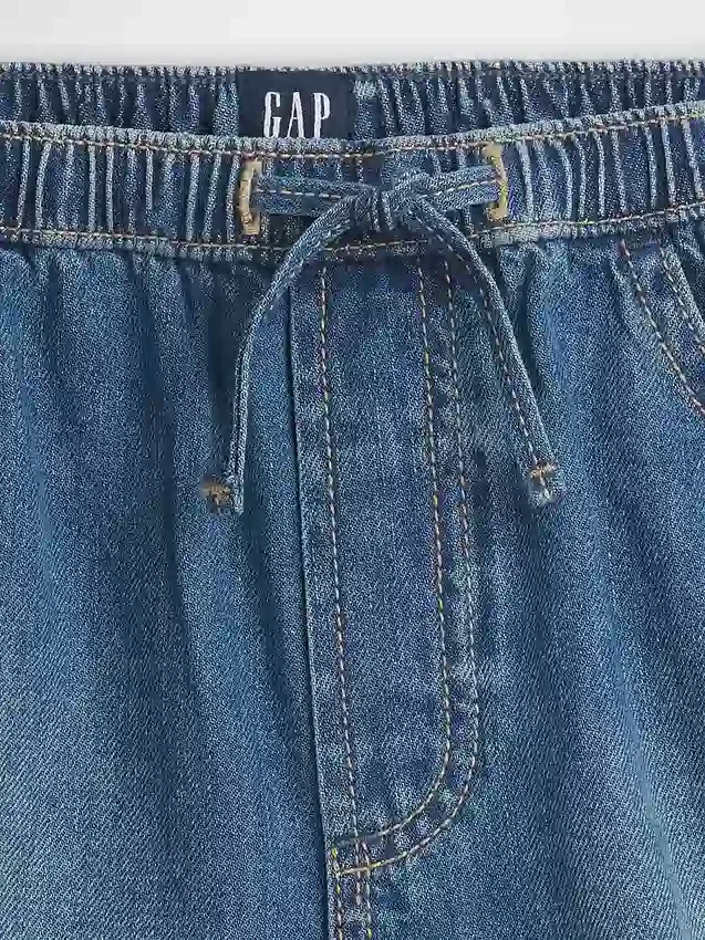 Shorts en denim à taille haute « Easy Dolphin » pour enfants
