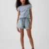 Shorts en denim taille haute facile à enfiler pour enfants