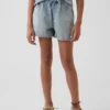 Shorts en denim taille haute facile à enfiler pour enfants